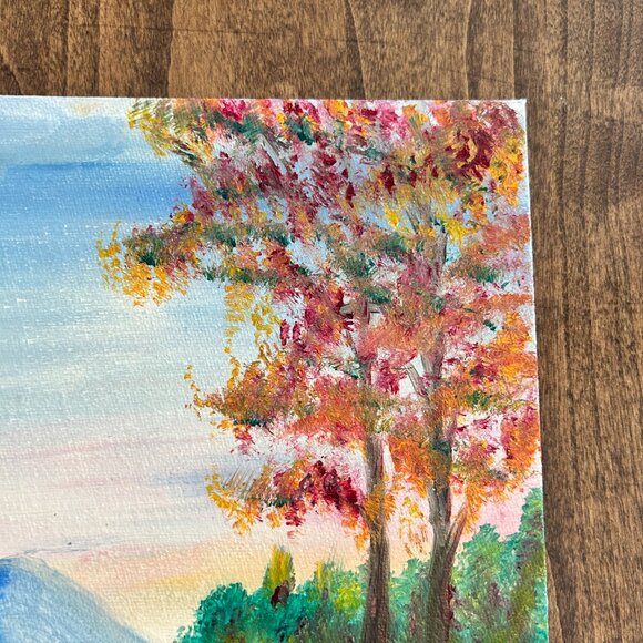 Vtg 1985 Original Oil Painting On Canvas Board Set of 3 Seasons Artist Signed - Picture 9 of 16